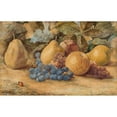 thumbnail image 2 of John William Hill 18x13 Black Ornate Wood Framed Double Matted Museum Art Print Titled - Still Life of Fruit - Apples, Pears, and Grapes on Ground (1874), 2 of 5