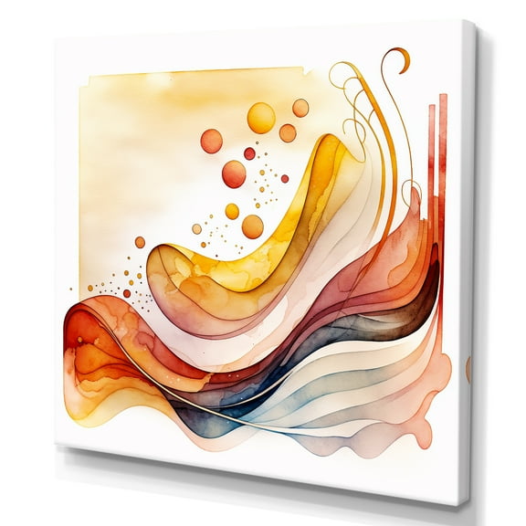 Designart Warm Minimalist Waves Canvas Wall Art