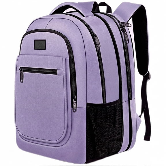 Matein Expandable Travel Laptop Backpack for Men Women, Fits for 15.6in Laptop, Purple