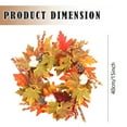 thumbnail image 3 of Maple Leaf Fall Wreath, Abs Maple Leaf Fall Wreath, Orange Autumn Maple Wreath with Thanksgiving Decor, Realistic Fall Design for Front Door & Wall Hanging, 3 of 9