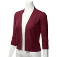 thumbnail image 2 of TheLovely Women's 3/4 Sleeve Solid Open Front Cropped Bolero Shurug Light Cardigan, 2 of 5