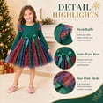 thumbnail image 6 of Gaexia Girls Christmas Dresses Gradient Star Mesh Dress Long Sleeve Party Formal Outfit Ages 1-7 Toddler Kids Winter Holiday Celebration Wear, 6 of 7