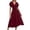 Red, variant on Elegant Long Casual Dress with Overlap Neckline, Batwing Sleeves, and Waist Pleats – Women’s Satin A-Line Maxi Dress with V-Neck and Ruched Fit for Summer Evening Wear