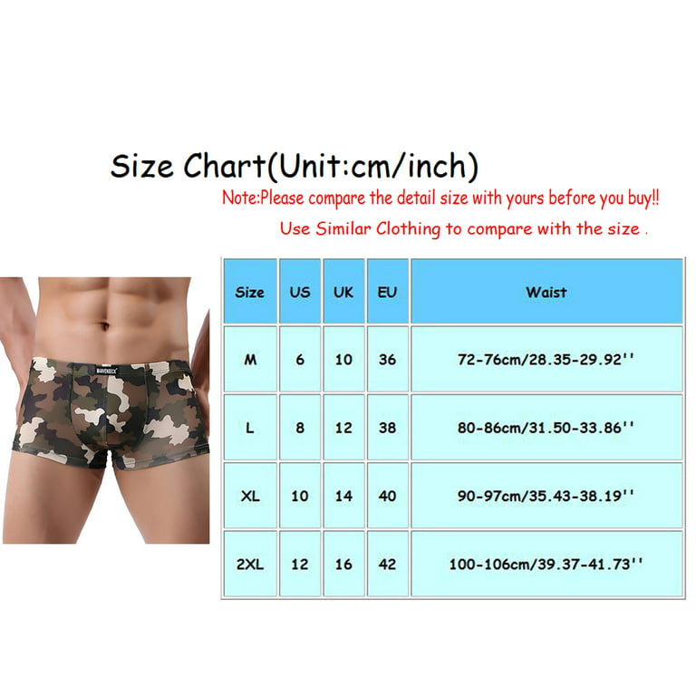 IROINNID Men's Boxer Briefs Underpants Softy Camouflage Knickerss Sexy Low  Waist Prints Underwear
