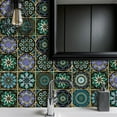 thumbnail image 6 of 12 Piece Tiles Stickers Kitchen Backsplash Decals 6x6inch Mandala Wall Stickers Vinyl Peel and Stick Bathroom Stairs Decor, 6 of 7