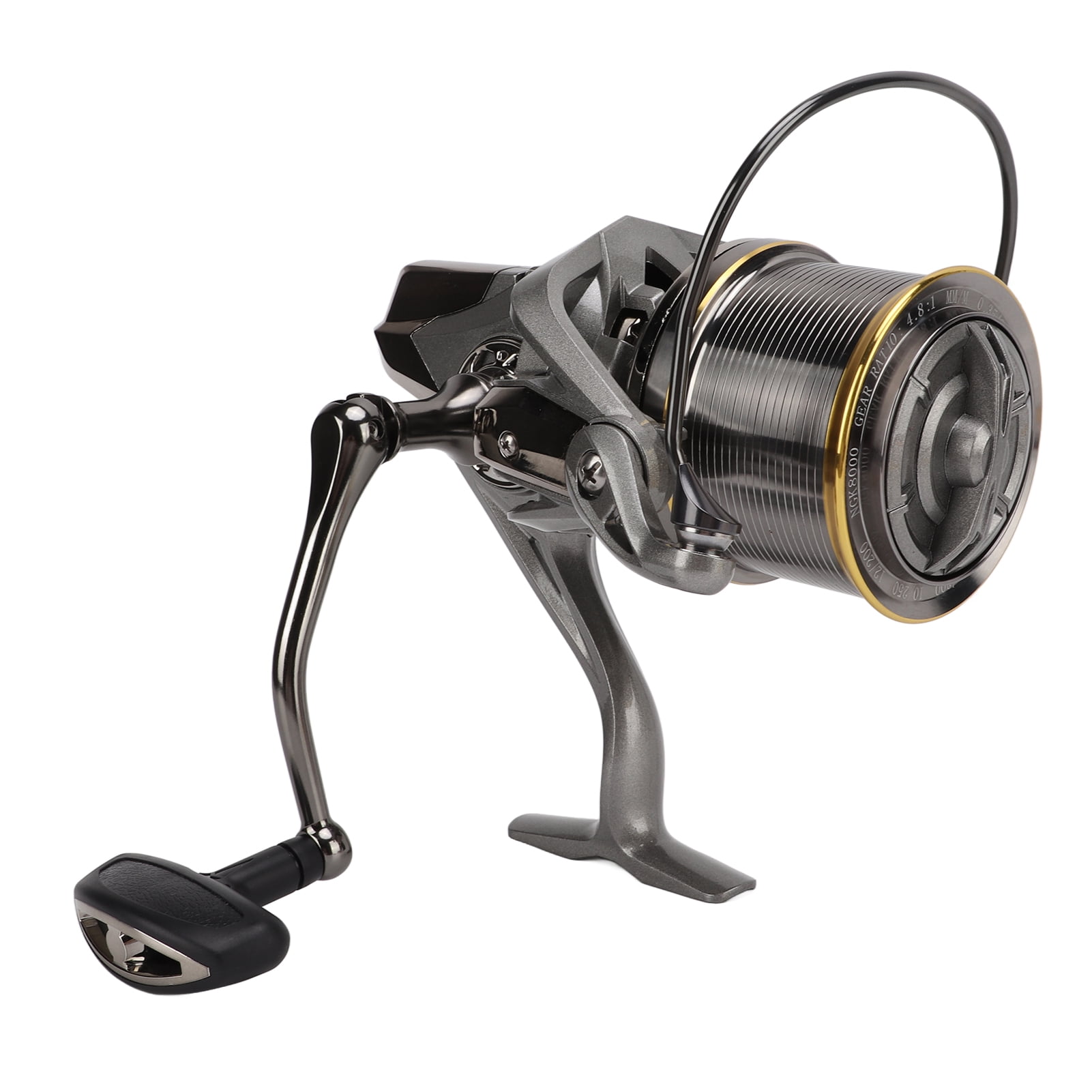 Suodoka NGK8000 All Metal Spinning Fishing Reel 4.8:1 Gear Ratio Long Throw Saltwater Freshwater Surf Fishing Reel Ambidextrous (7.87 inches / 20 cm)