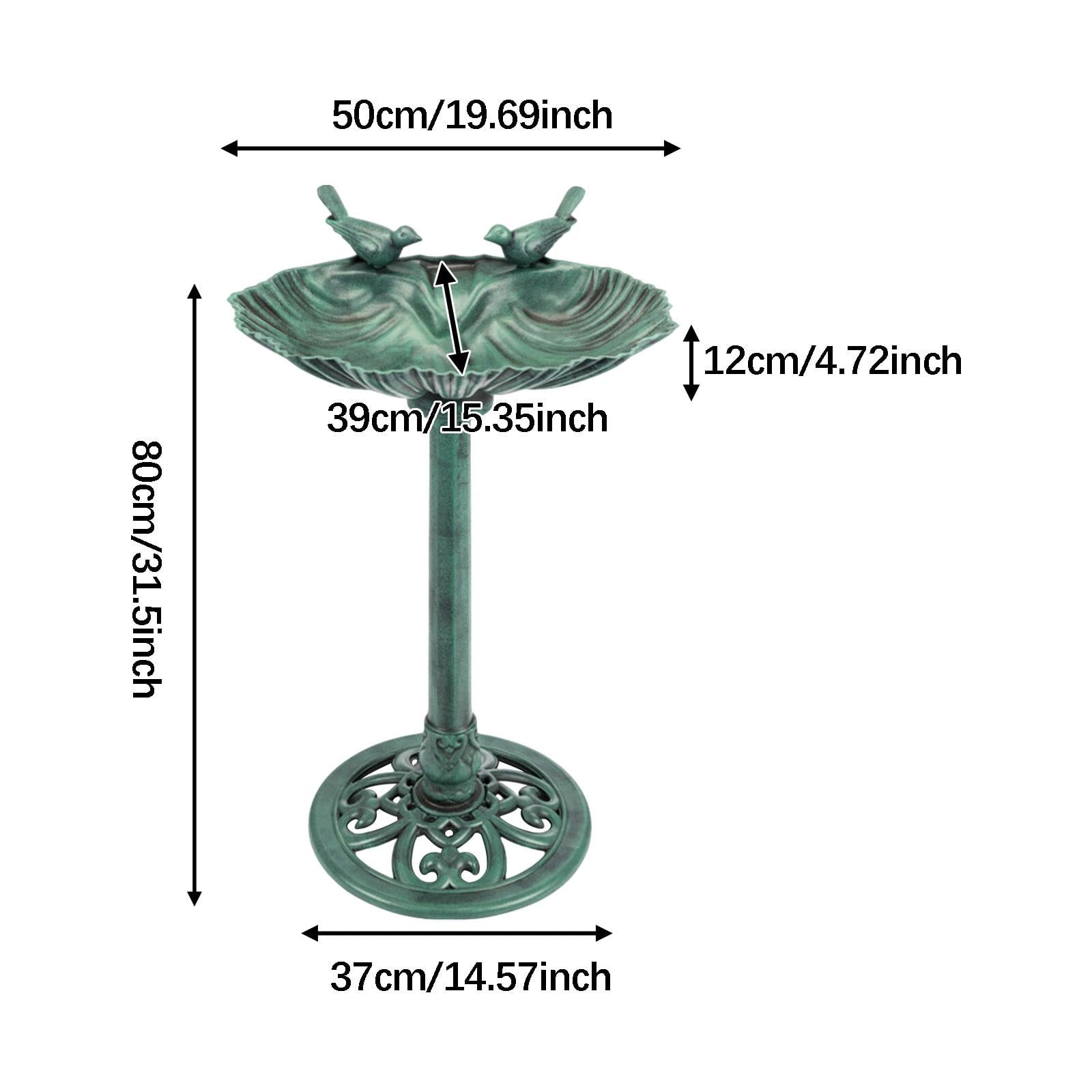 koolsoo Bird Bath for The Garden - Decorative Eye-catcher: Freestanding Bird Bath on A Pedestal, Weatherproof, Feeder, Easy Assembly, Gift for Bird Lovers green