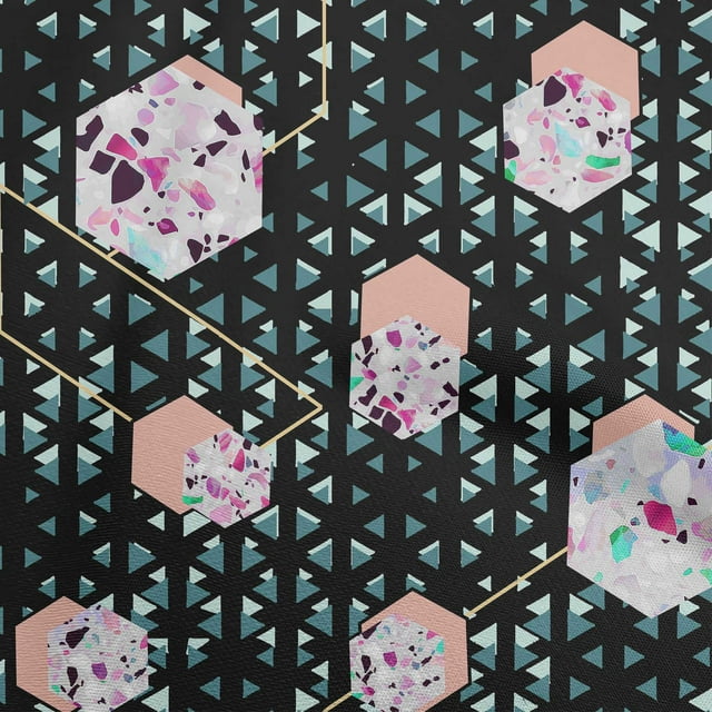 oneOone Rayon Black Fabric Geometric Sewing Material Print Fabric By The Yard 56 Inch Wide-46