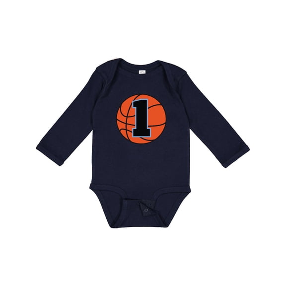 Inktastic Basketball 1st Birthday 1 Year Old Boys Long Sleeve Baby Bodysuit