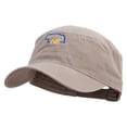 thumbnail image 2 of Nebraska Map Outline Embroidered Garment Washed Adjustable Army Cap - Khaki OSFM, 2 of 5