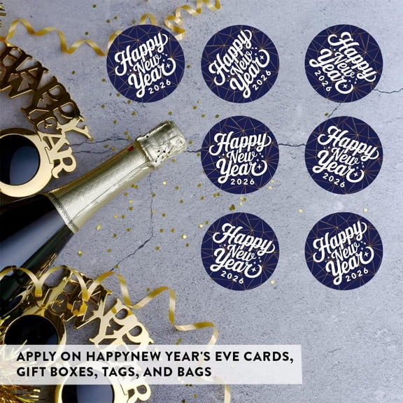 Koyal Wholesale 240 Pack Roaring 20s Chocolate Drop Labels, Happy New Year Stickers 20xx