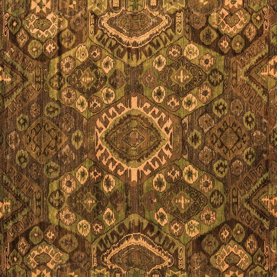 Ahgly Company Indoor Square Abstract Orange Modern Area Rugs, 3' Square