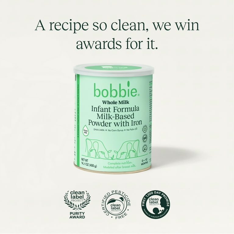Fed Infant Organic Grass Fed Baby Formula Bobbie Whole Milk Infant