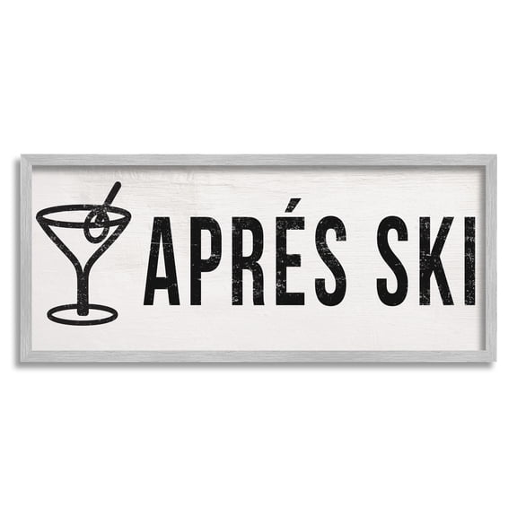 Stupell Industries AprÃ¨s Ski Phrase Martini Glass with Olive, 24 x 10, Design by Daphne Polselli