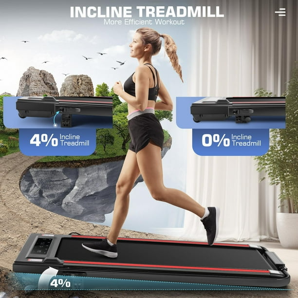 ANCHEER Treadmills 2 in 1 Folding Treadmill Walking Pad Treadmill Under Desk for Home Use Portable Treadmill with Remote Control Installation Free