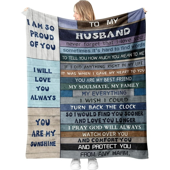 Gifts for Husband Blanket, to My Husband Gifts, Husband Gifts from Wife, Best Husband Gifts for Men, Future Husband Gifts, Valentine, Wedding Anniversary Birthday for Husband Throw Blanket 60X50in