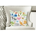 thumbnail image 4 of Ambesonne Animal Throw Pillow Cover 2 Pack, Cartoon Giraffe Zebra Turtle, 20", Multicolor, 4 of 6