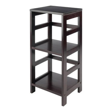 Scranton & Co 2-Tier Transitional Solid Wood Book Shelving Unit in Espresso