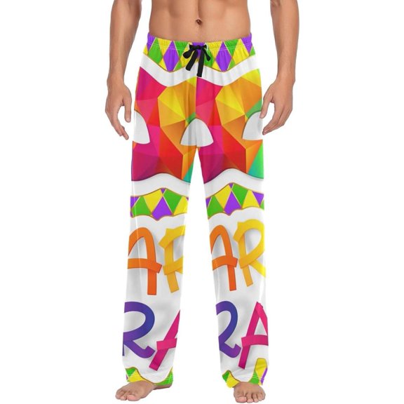 Mardi Gras Zigzag Ghost Pajama Pants, Men's Lounge Pants Light with Drawstring and Pockets, Christmas New Year Birthday Father's Day Gifts, XX-Large