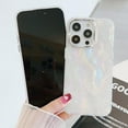 thumbnail image 3 of Compatible with iPhone Case,Glitter Matte Colorful Pearly Shell Pattern [Compatible with Wireless Charging] Full Body Protection Soft Shockproof Cover Phone Case (White,iPhone 15 Pro Max), 3 of 6
