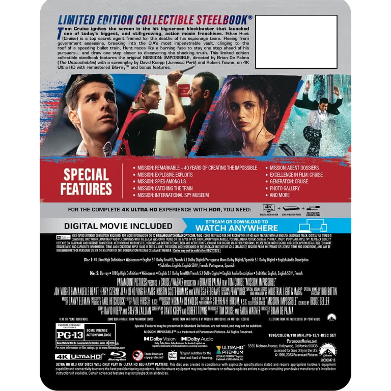Paramount Mission Impossible Steelbook 4K Ultra HD + Blu-ray +