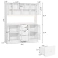 thumbnail image 3 of RichYa Kitchen Pantry with RGB LED Light,3 Drawers Hutch Storage Cabinet with Doors & Adjustable Shelves,Cupboard Buffet for Dining Room,White, 3 of 8