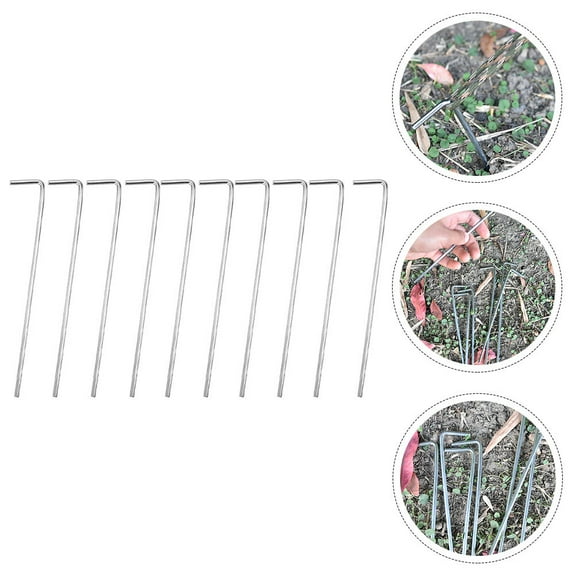 Topbathy 32Pcs L Shaped Iron Tent Stakes Metal Pegs Durable Ground Nails for Outdoor Use