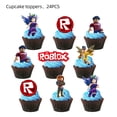 thumbnail image 6 of HJTRADE Roblox Birthday Party Decoration Set Banners Balloon Cake Toppers Swirls 44pcs, 6 of 6