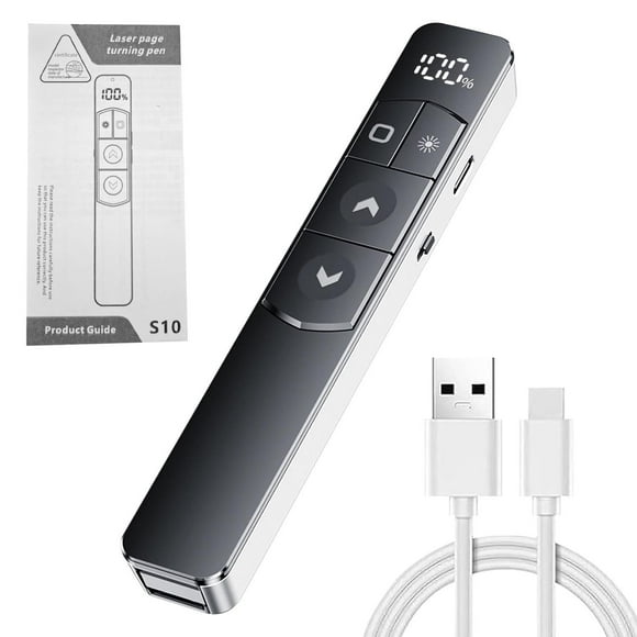 Presentador Inalámbrico Glowlin Negro Recargable Compatible con Windows, Mac OS y Android