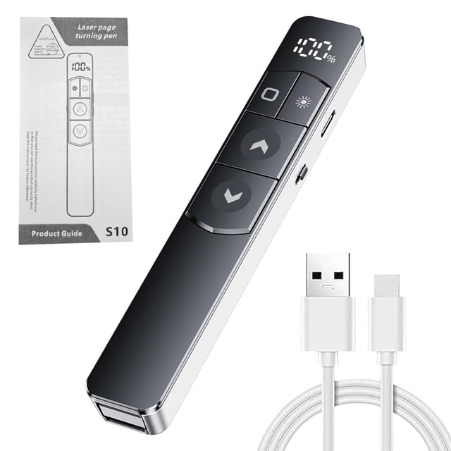Presentador Inalámbrico Glowlin Negro Recargable Compatible con Windows, Mac OS y Android