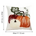 thumbnail image 3 of EWASWON Halloween Pumpkin Throw Pillow Covers 100% Cotton Tufted Decorative for Couch Sofa Bed Farmhouse Fall Decor, 3 of 7