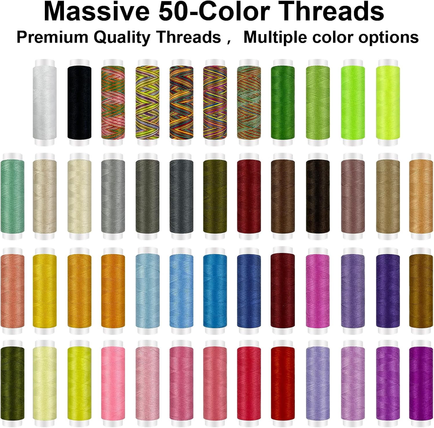 Sewing Kit for Adults, 50 Color Sewing Thread Kit, 295PCS Sewing Accessories with Ergonomic Scissors, Portable Professional Mending Essentials for Travel, Home, Beginners
