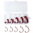 thumbnail image 1 of 50pcs Fishing Hooks Offset Worm Hooks High Carbon Steel Fish Hooks with Box, 1 of 6