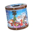 thumbnail image 2 of Caja de pañuelos navideña redonda de madera para decoración navideña para festivales Mundo de hielo y nieve, 2 of 9
