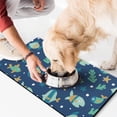 thumbnail image 2 of Fish & Underwater Coral Reef Pet Food Mat - Absorbent Dog Feeding Mat with Rubber Base - Nautical Themed Placemat, 2 of 5