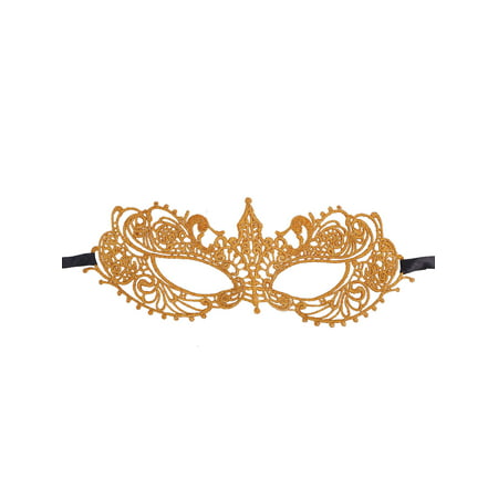 Women's Classic Goddess Venetian Masquerade Lace Eye Mask, Gold