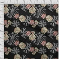 thumbnail image 4 of oneOone Silk Tabby Black Fabric Floral With Lines Quilting Supplies Print Sewing Fabric By The Yard 42 Inch Wide, 4 of 4