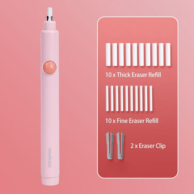 Effaceur Électrique, Fournitures de Papeterie à un Bouton Recharge une Papeterie à un Bouton 20pcs Recharge un Crayon à un Bouton avec 20pcs avec 20pcs Recharges