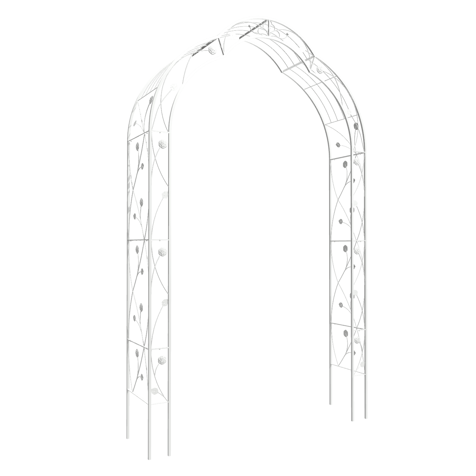 Aukfa Metal Garden Arch, Garden Arbor Trellis Climbing Plants Wedding Arch,59" x 98.4", White