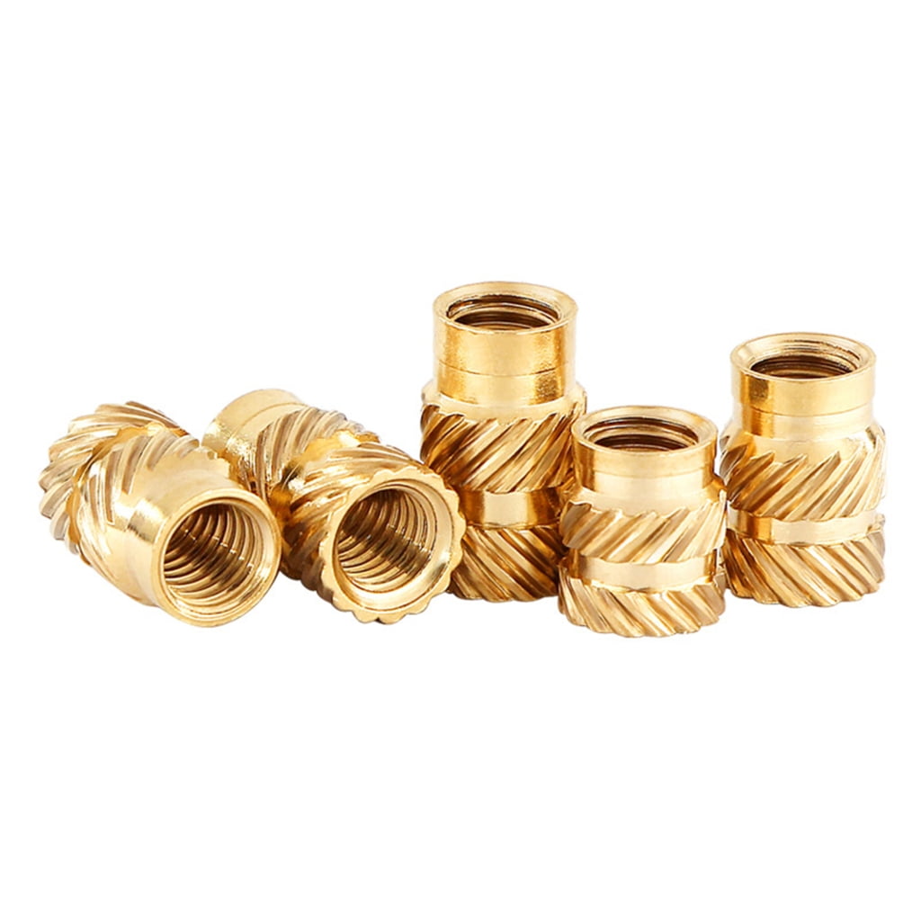 300 Pcs 2/2.5/3/4/5/6mm Female Thread Knurled Brass Threaded Insert Embedment for 3D Printing Components