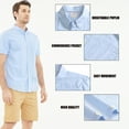 thumbnail image 4 of Dubinik Mens Short Sleeve Button Down Shirts 100% Cotton Plaid Men's Casual Button-Down Shirts with Pocket, 4 of 5