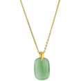 thumbnail image 1 of Dai Dionne Collar de jade hecho a mano, colgante de jade chapado en oro de 14 quilates para mujer, collar de joyería de jade verde natural para regalos del día de San Valentín para esposa, mamá,, 1 of 5