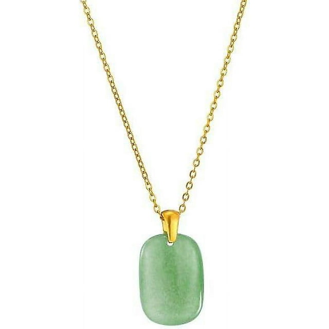 Dai Dionne Collar de jade hecho a mano, colgante de jade chapado en oro de 14 quilates para mujer, collar de joyería de jade verde natural para regalos del día de San Valentín para esposa, mamá,