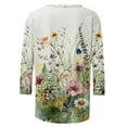 thumbnail image 5 of Sakmal Floral Spring Tops for Women 3/4 Sleeve Blouse Crew Neck Tshirts Shirts for Women, 5 of 5