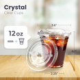 thumbnail image 6 of Fit Meal Prep 500 Pack 12 oz Clear Plastic Cups with Flat Lids, Disposable Iced Coffee Cups, BPA Free Premium Crystal Smoothie Cup for Party, Lemonade Stand, Cold Drinks, Juice, Milkshake, 6 of 6