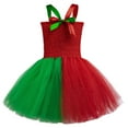 thumbnail image 5 of Toddler Girl Christmas Sleeveless Mesh Tutu Dress Set for Festive Performance and Party Celebration Red 3-4 Years, 5 of 7