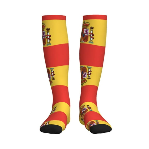 Compression Socks Women Men Flag Of Spain Knee High Support Circulation Socks for Running Travel