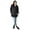 Black, variant on Women's Puffer Winter Coat with Faux-Fur Trim Hood, Zip Front; Long Sleeve, Warm, Vegan Down M