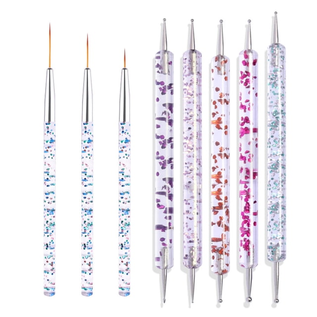 8 rotuladores con pinceles para pintar uñas, herramientas para diseño de uñas 2488