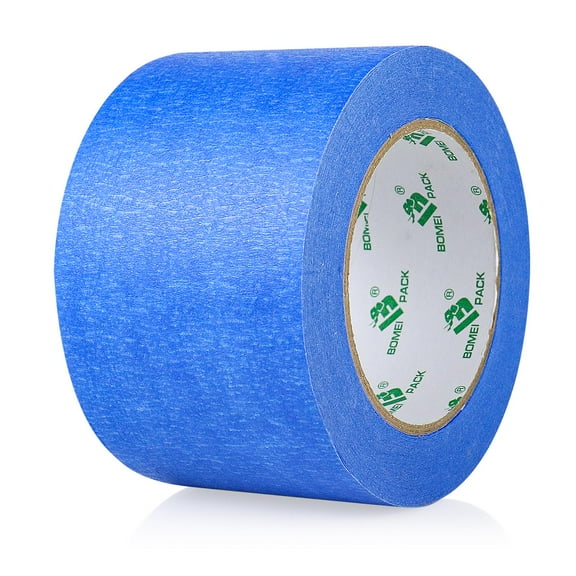 BOMEI PACK  Painters Tape 3 inch Bulk Painter Tape Blue Wide Roll, Blue Masking Tape, Blue Paint Tape 3 Inches x 55 Yards for General Purpose Walls Painting, Automotive